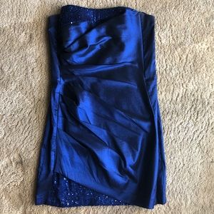 Jessica McClintock Blue Strapless Dress